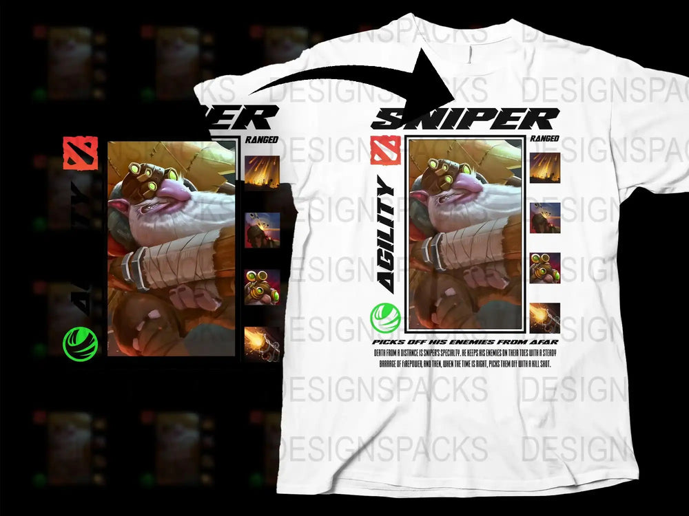 Gamer Graphic T-Shirt, Cool Sniper Squirrel Design, Fun Animal Print Tee, Unique Gaming Apparel