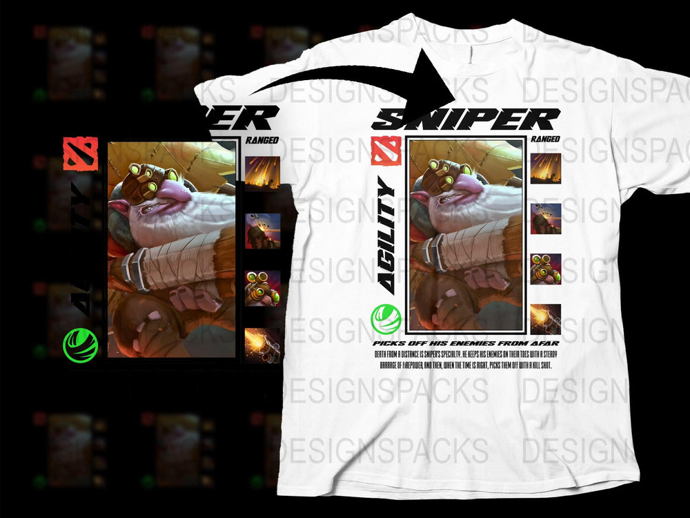Gamer Graphic T-Shirt, Cool Sniper Squirrel Design, Fun Animal Print Tee, Unique Gaming Apparel