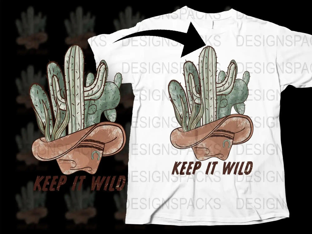 Keep It Wild Cactus Graphic T-Shirt, Desert Plant Lover Tee, Unique Nature-Inspired Unisex Casual Shirt