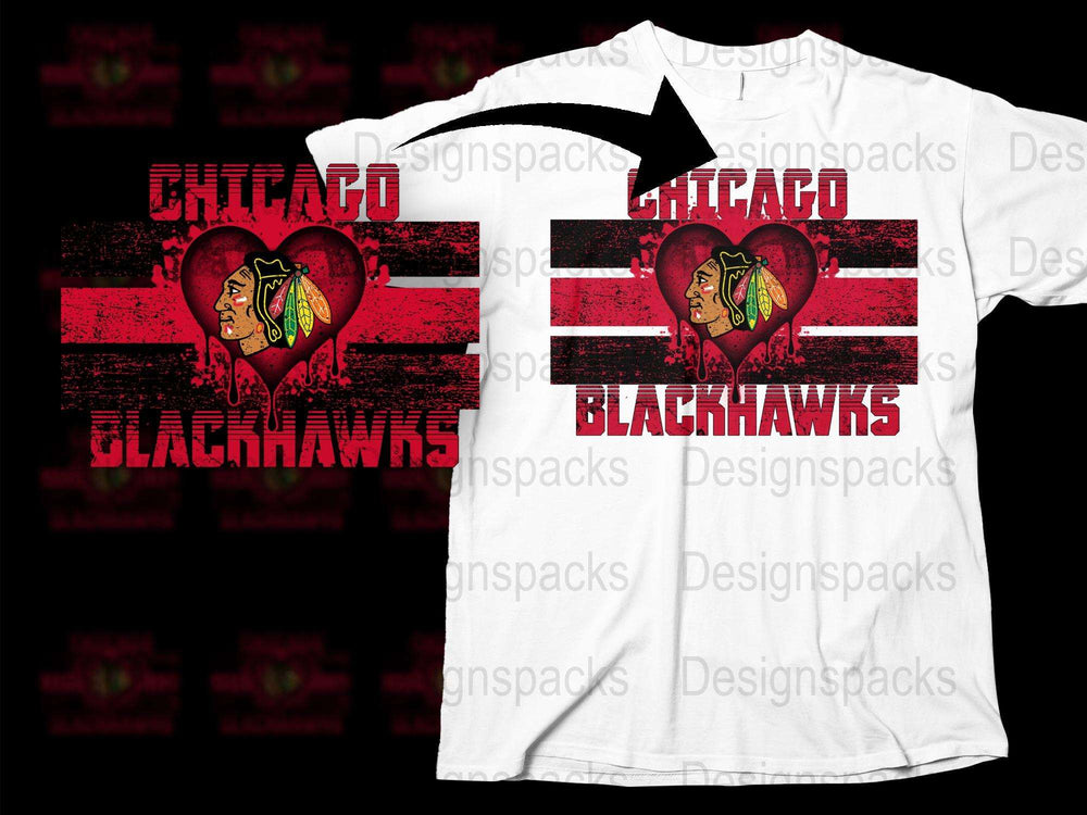 Chicago Blackhawks T-Shirt, Vintage Logo Design, Red and White Sports Tee, Unisex Fans Apparel
