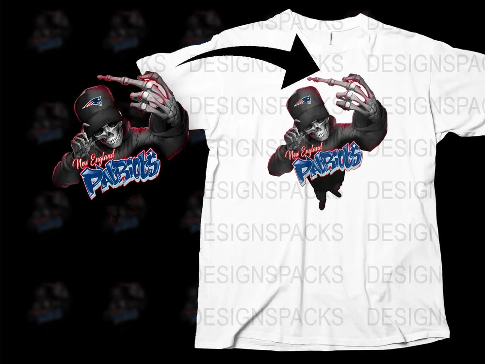 New England Patriots Fan T-Shirt, Hip Hop Style Graphic Tee, Football Apparel for Men and Women