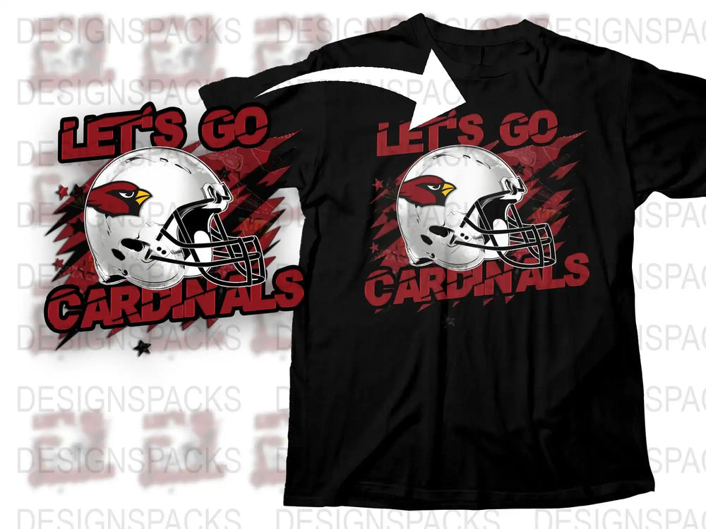 Arizona Cardinals Inspired T-Shirt, Let's Go Cardinals Graphic Tee, Football Fan Gift, Sports Apparel