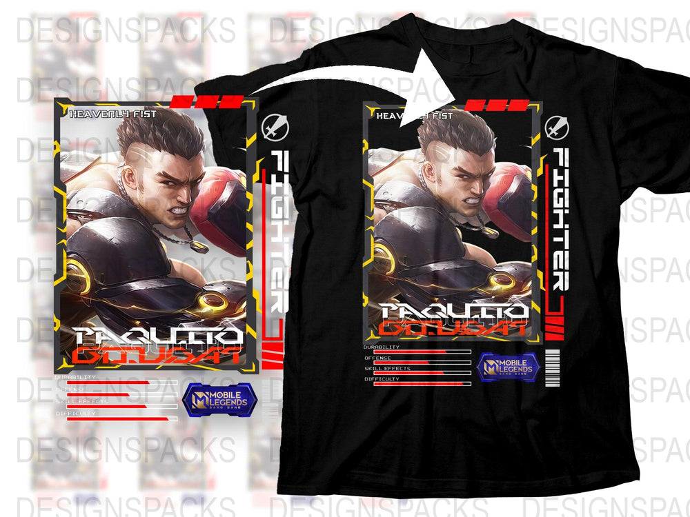 Mobile Legends T-Shirt, Terizla Heavy Fist Graphic Tee, Gaming Apparel, Unisex Black Cotton Shirt, Gamer Gift Ideas