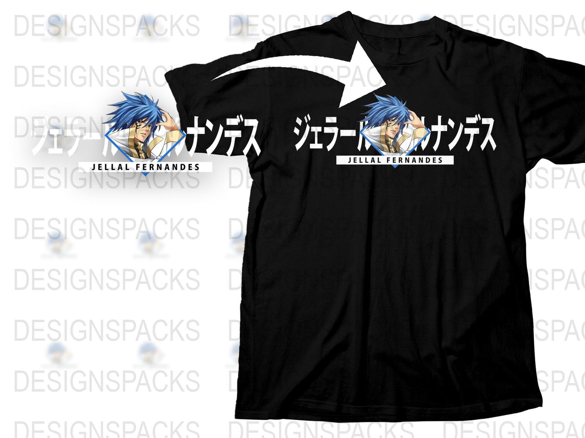 Jellal Fernandes Anime T-Shirt, Manga Character Graphic Tee, Unisex Black Cotton Shirt, Fan Apparel