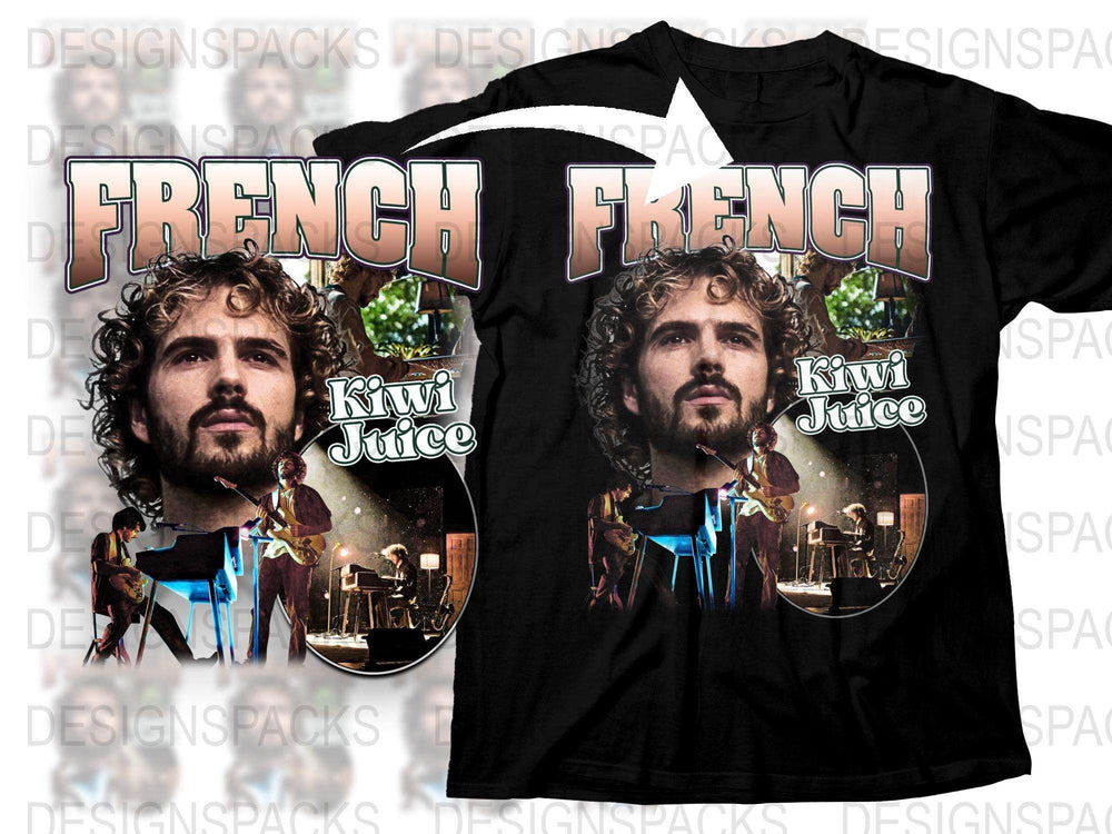 Retro French Kiwi Juice T-Shirt, Vintage Style Music Artist Graphic Tee, Unisex Band Tee