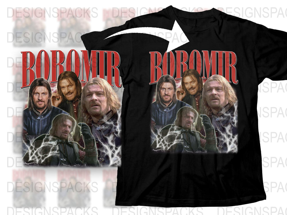 Boromir Graphic T-Shirt, Vintage Movie Character Tee, Fantasy Film Inspired Apparel, Fan Gift Idea