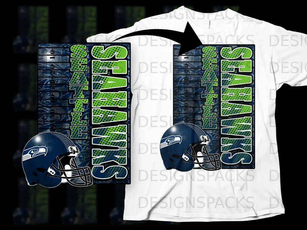 Seattle Seahawks Helmet Graphic Design T-shirt