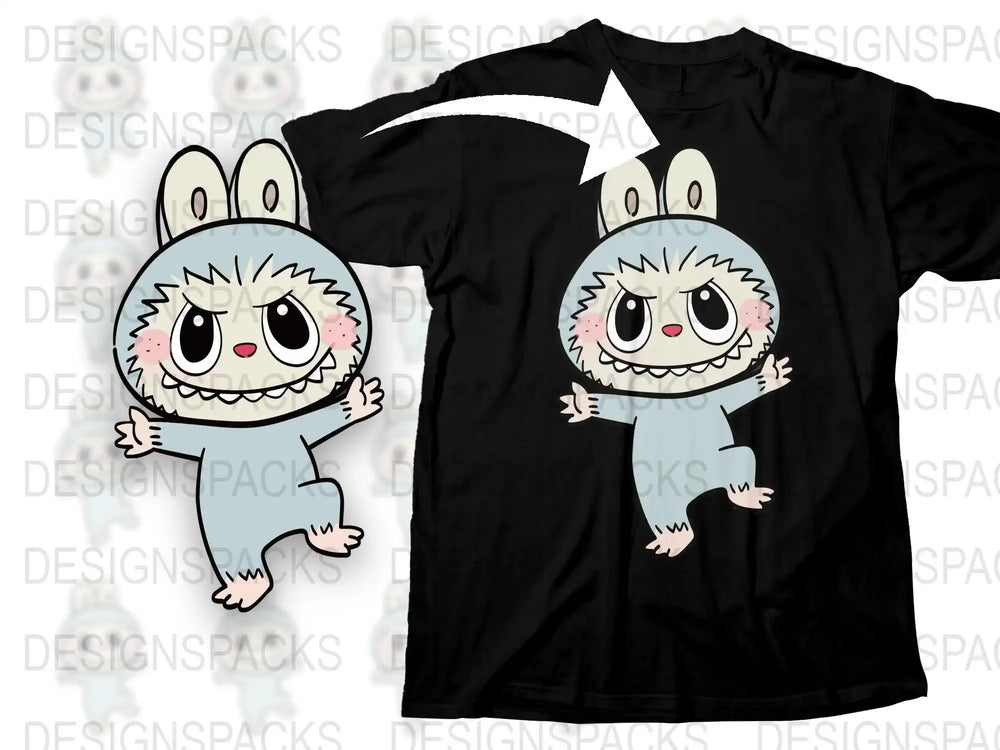 Cute Monster T-Shirt, Graphic Tee for Kids, Fun Cartoon Character Shirt, Casual Black T-Shirt