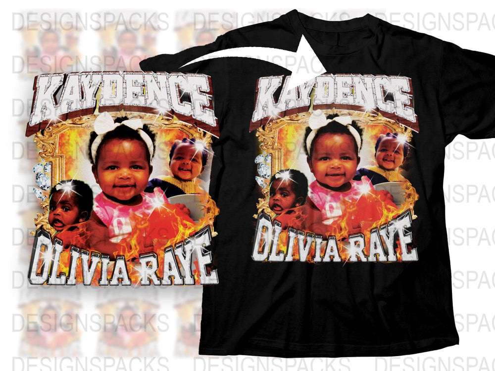 Custom Baby Photo T-Shirt, Personalized Kids Name and Picture Tee, Unique Gift for Parents, Colorful Child Portrait Shirt