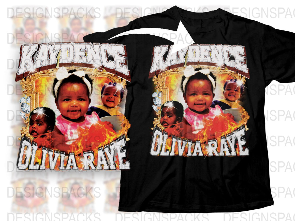 Custom Baby Photo T-Shirt, Personalized Kids Name and Picture Tee, Unique Gift for Parents, Colorful Child Portrait Shirt