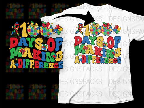 Colorful Easter Egg T-Shirt, 100 Days of Making A Difference Tee, Holiday Graphic Shirt for Family Celebrations