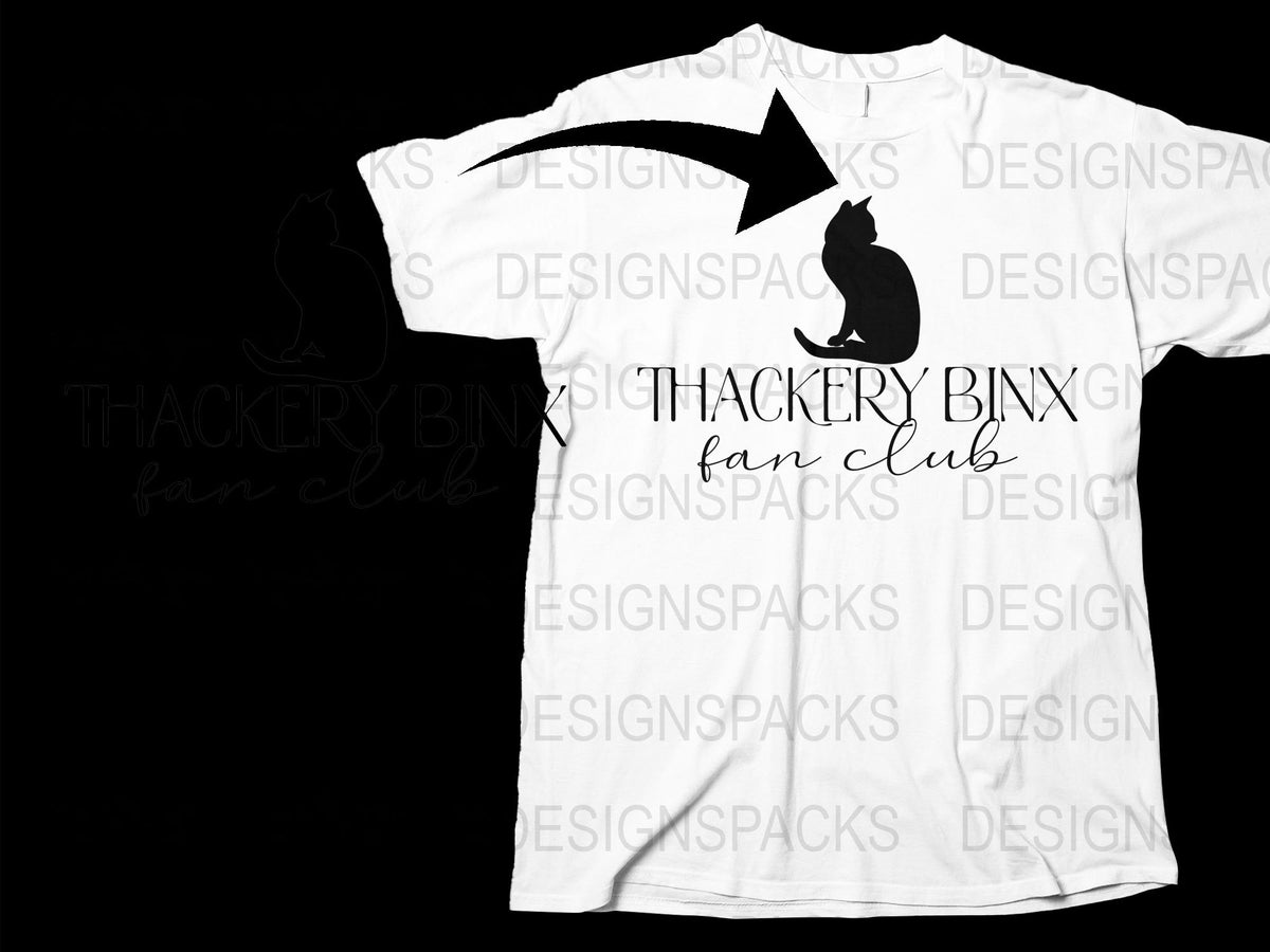 Thackery Binx Fan Club T-Shirt, Hocus Pocus Inspired Cat Design, Halloween Movie Apparel, Casual White Tee