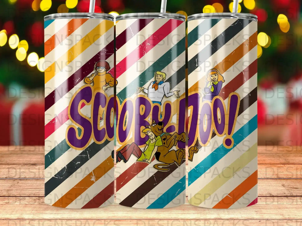 Scooby Doo Gang Retro Striped Character Tumbler product type
