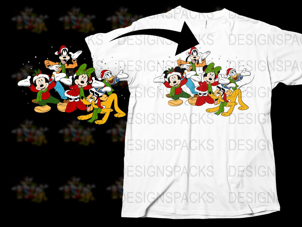 Classic Cartoon Characters T-Shirt, Vintage Style Group Graphic Tee, Unisex Adult Clothing