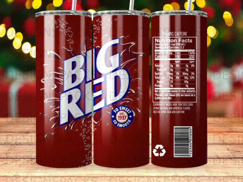 Big Red soda can with nutrition facts and ingredients.