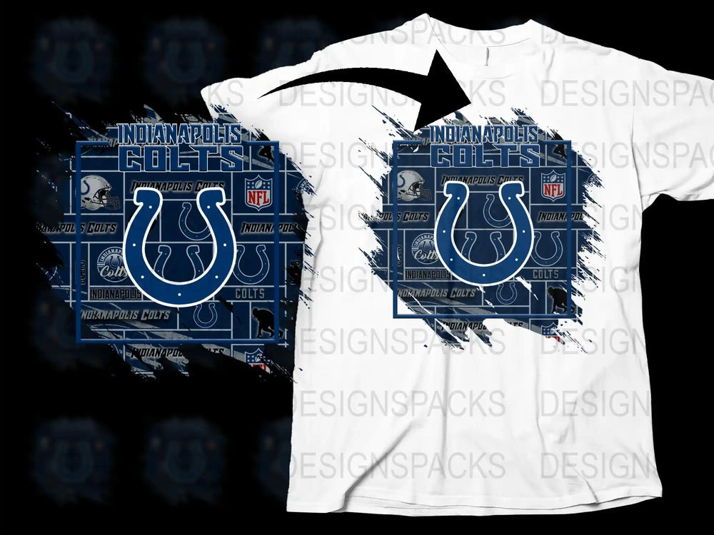 Indianapolis Colts NFL Team Graphics T-Shirt, Men's White and Blue Sports Tee