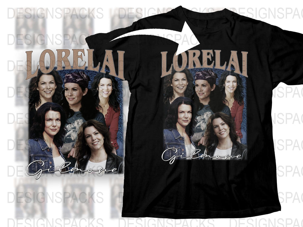 Lorelai Gilmore T-Shirt, Vintage Style Graphic Tee, Gilmore Girls Fan Gift, Multiple Poses, Women's Fashion Top, TV Show Merchandise