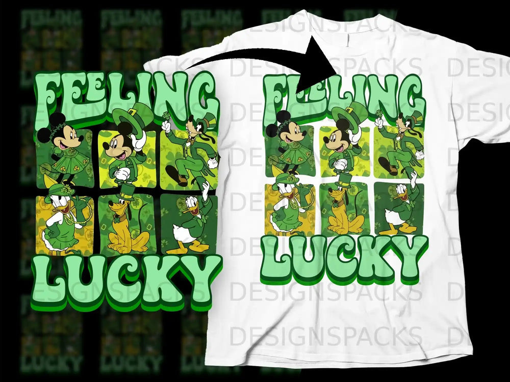 FEELING LUCKY Mickey Minnie Goofy Pluto Donald Green product type