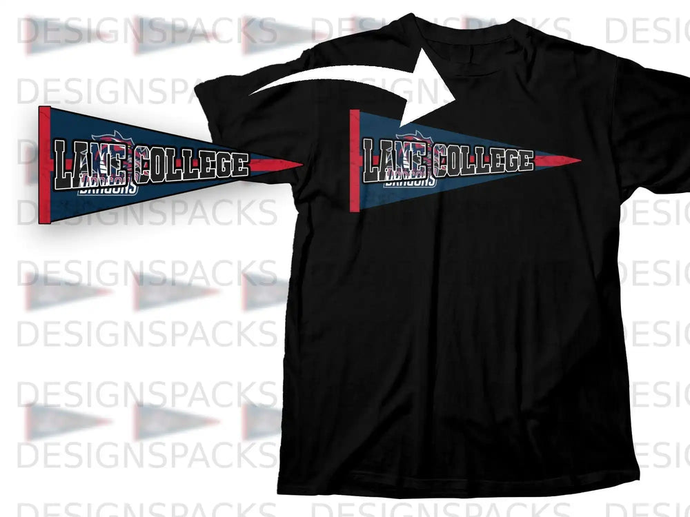 Lake College Warriors Pennant Graphic T-Shirt