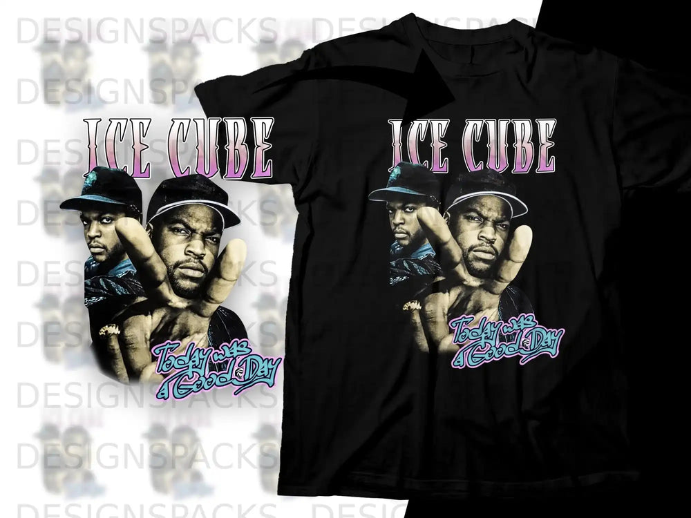 Ice Cube "Today Was a Good Day" graphic tee with rapper's portrait.