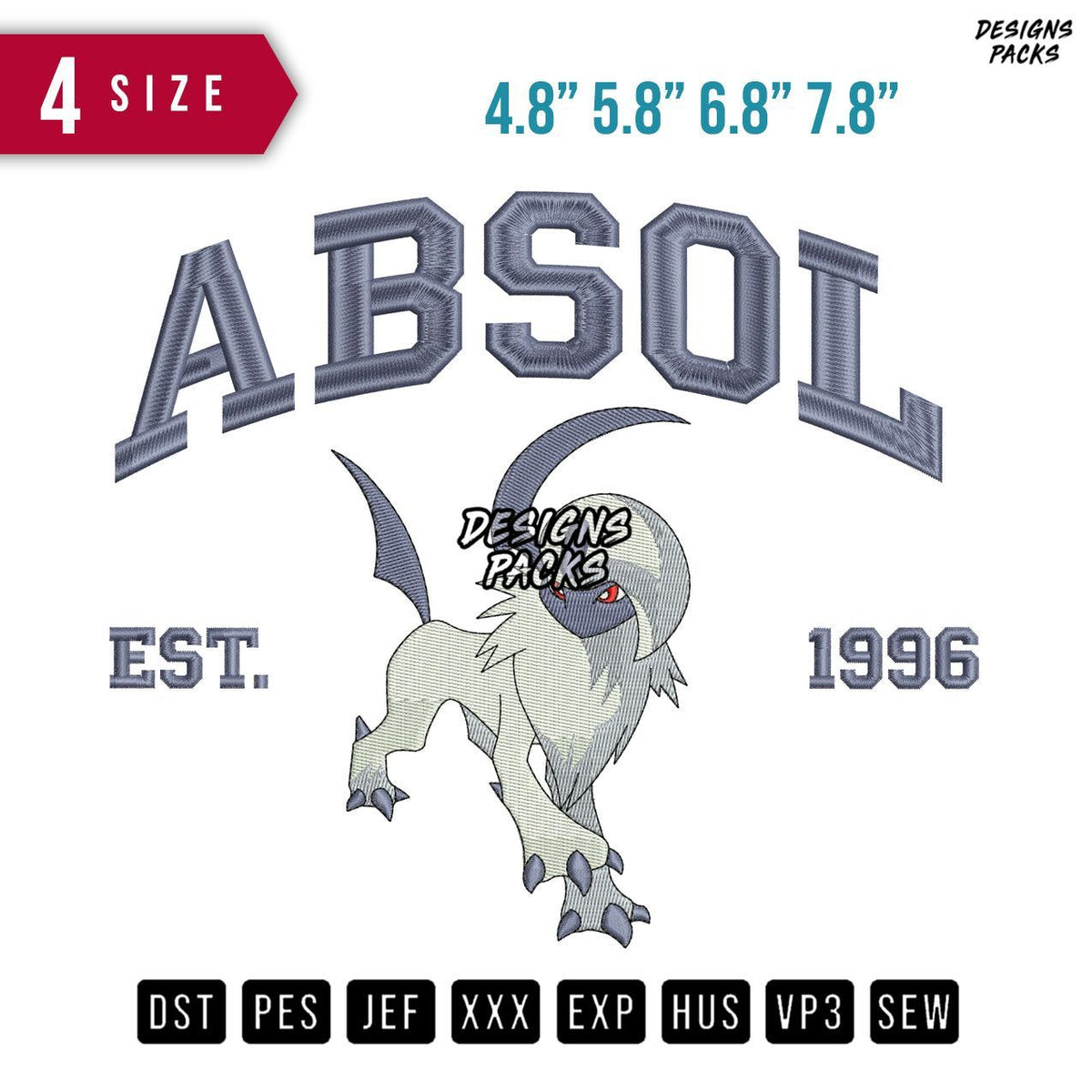 Absol Est Embroidery Design