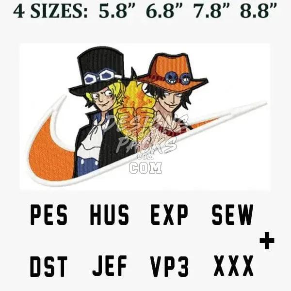 Ace and Sabo One Piece Anime Embroidery Design designspacks