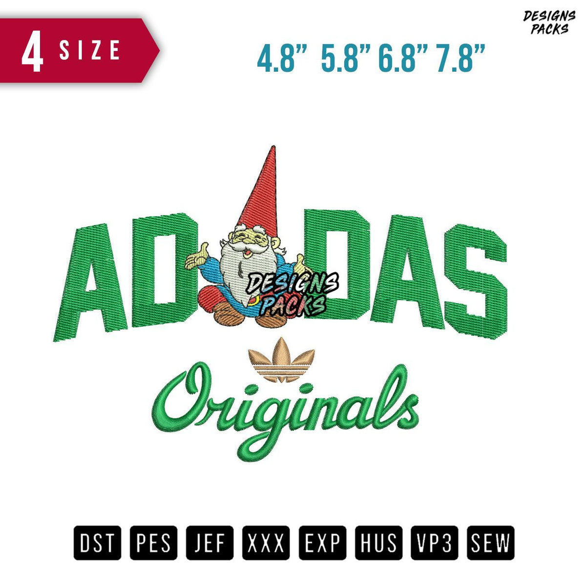 Sport Brand Gnome Embroidery Design