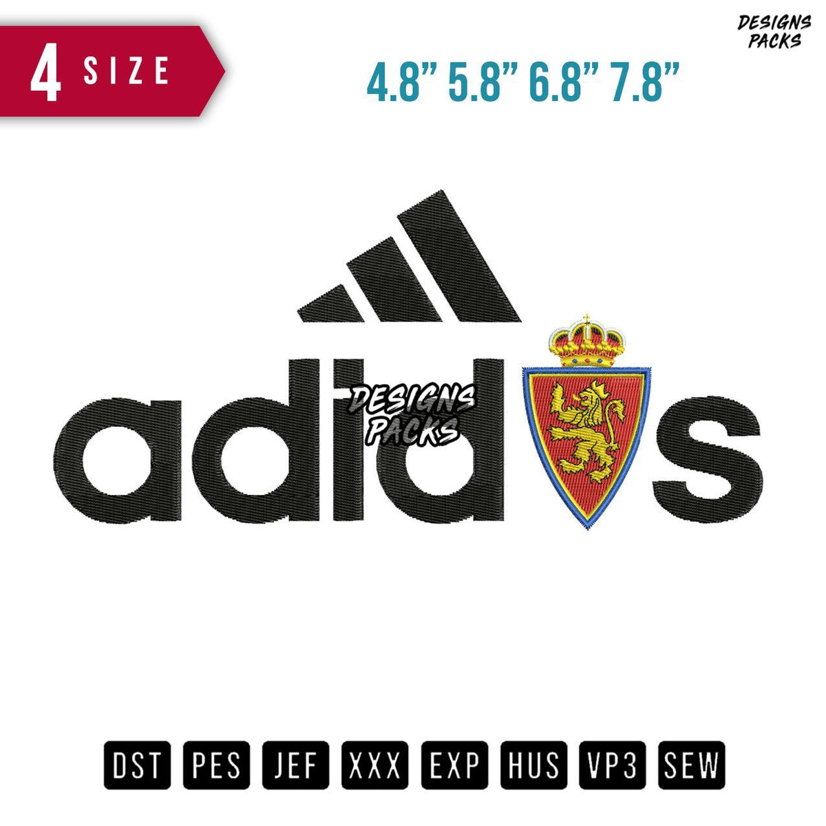 Sport Brand Real Zaragoza Embroidery Design