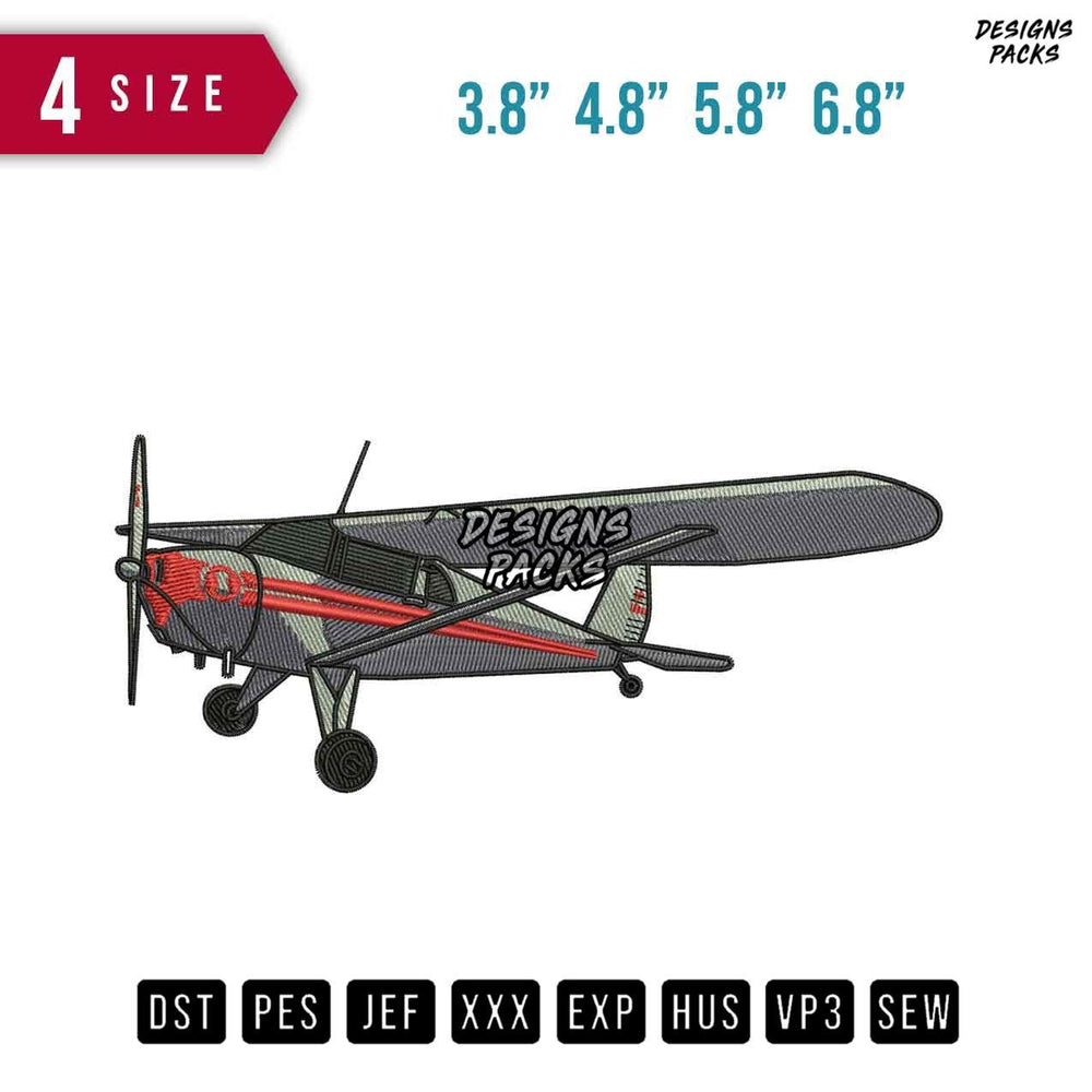 Air plane S Embroidery Design
