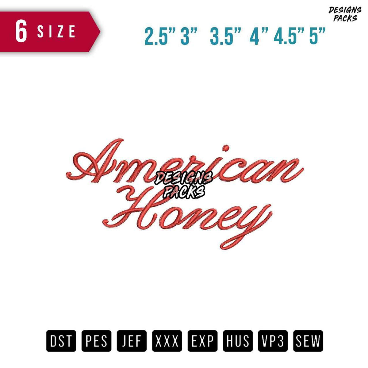 American Honey Embroidery Design