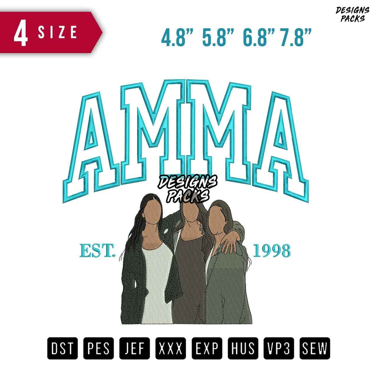 Amma 3 Women Embroidery Design