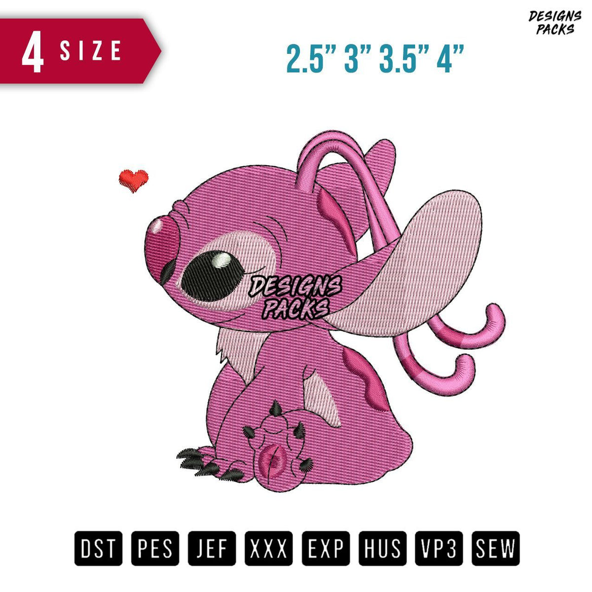 Angel Love Embroidery Design