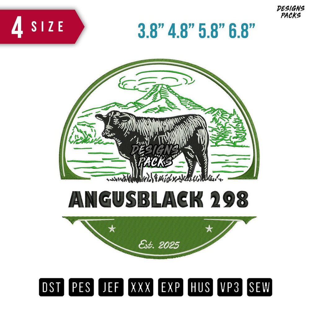 Angus black Embroidery Design