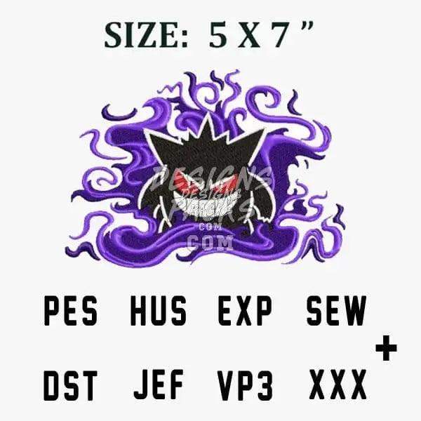 Purple flame embroidery design, 5x7”, PES HUS EXP SEW DST JEF VP3 XXX formats, print-ready