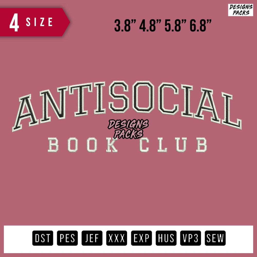 Anti Social Embroidery Design