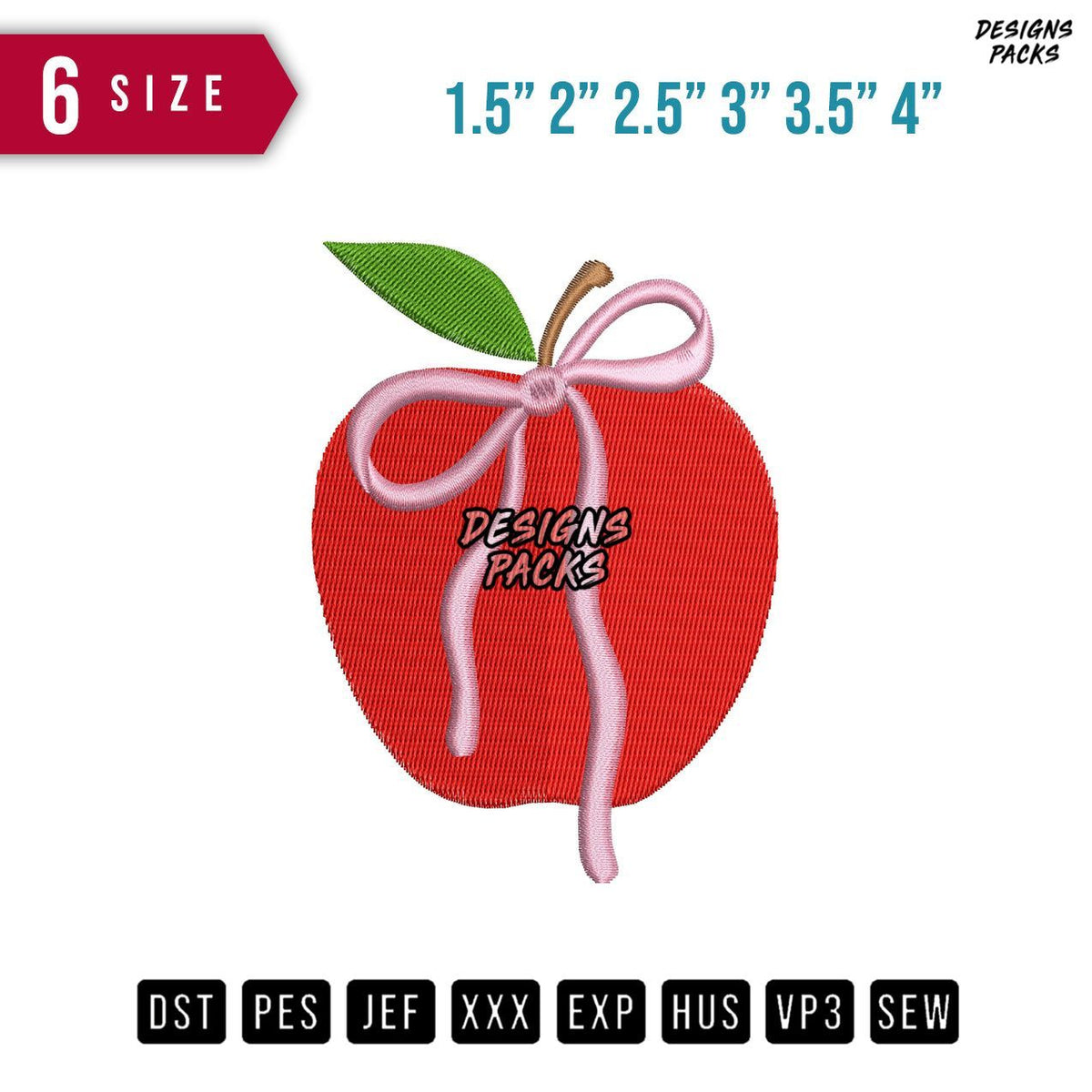 Apple B Embroidery Design