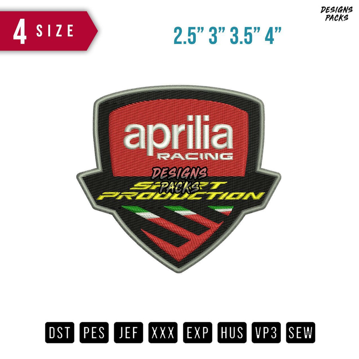 Aprilia Racing Badge Embroidery Design