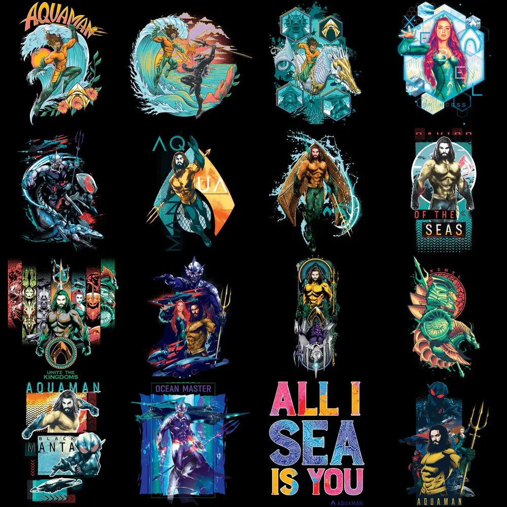 30 Aqua Super Hero Movie Designs Bundle PNG