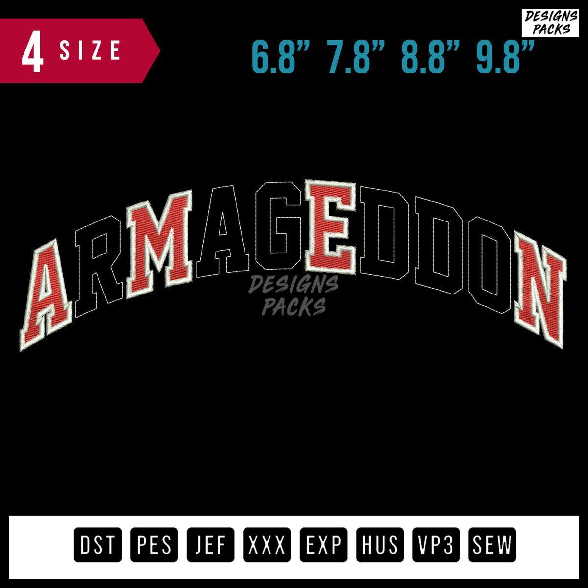 Armageddon Amen Embroidery Design