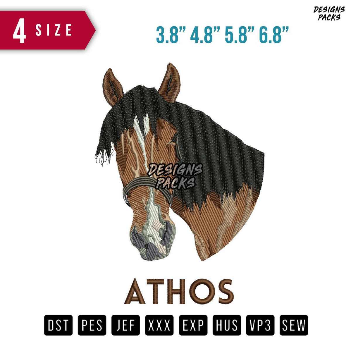 Atos Horse Embroidery Design
