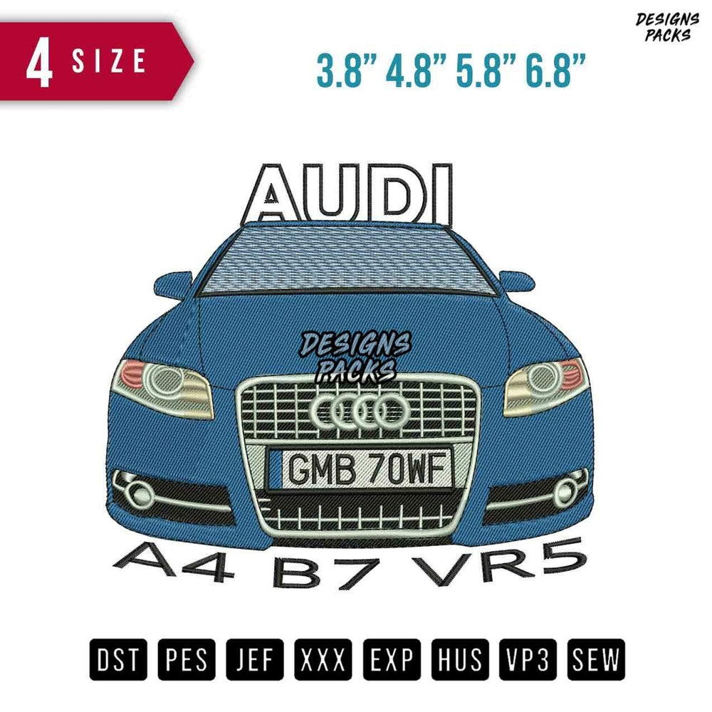 Audi blue Embroidery Design