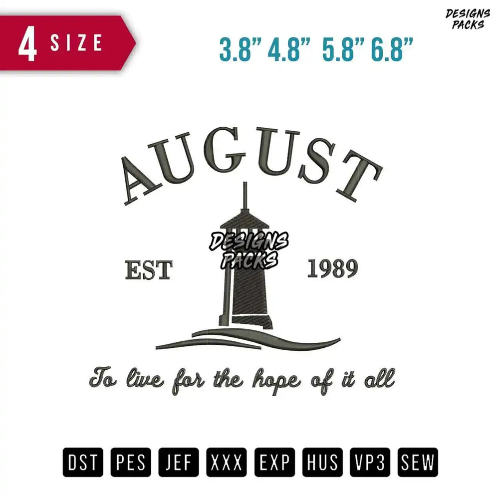 August Tower Embroidery Design