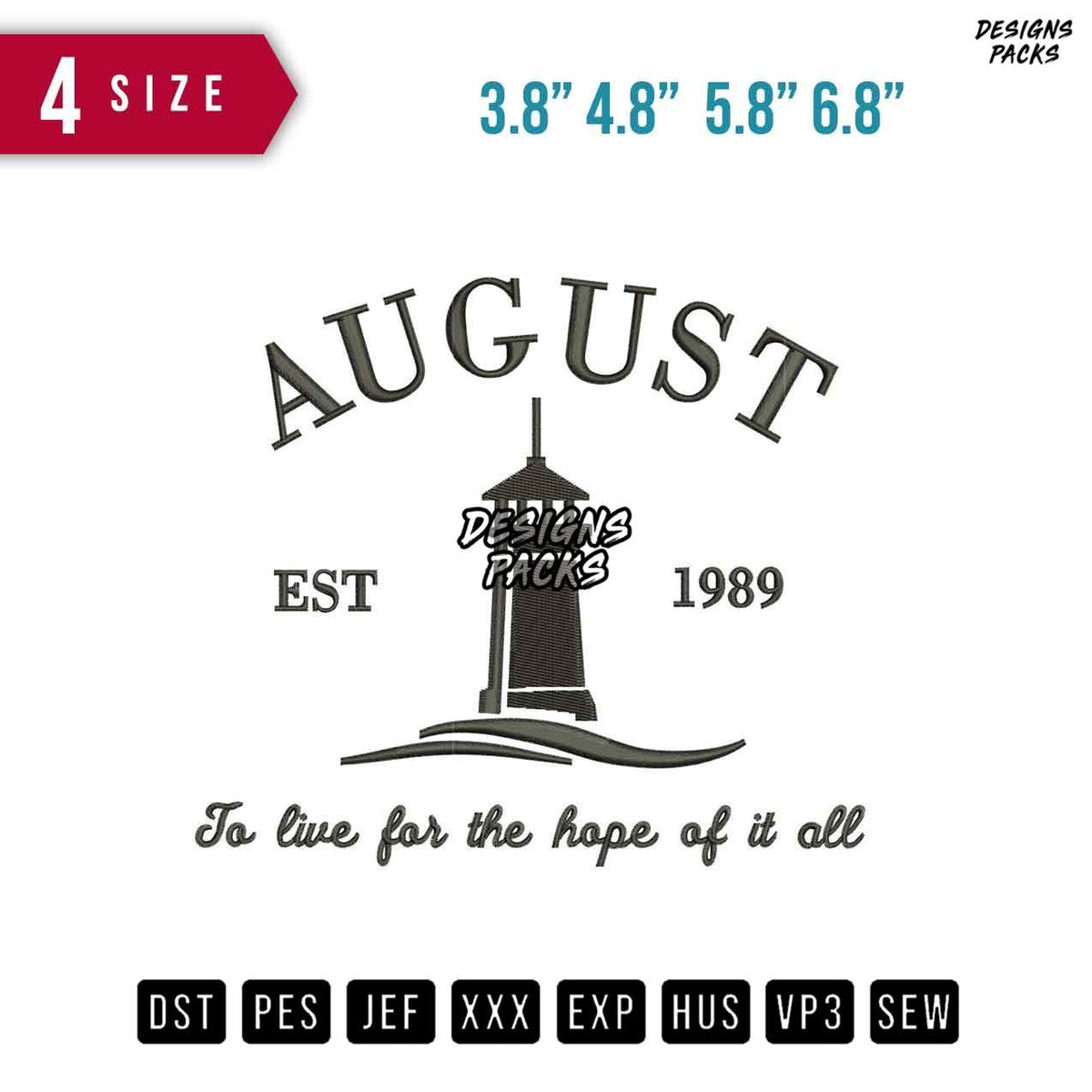 August Tower Embroidery Design