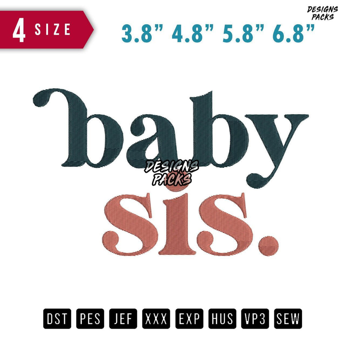 Baby Sis Embroidery Design