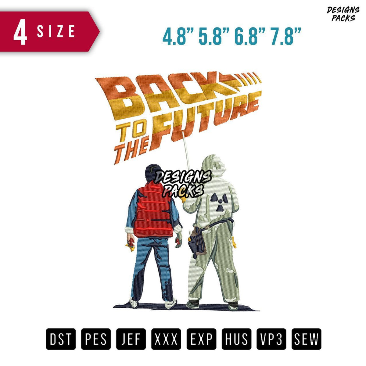 Back To The Future Embroidery Design