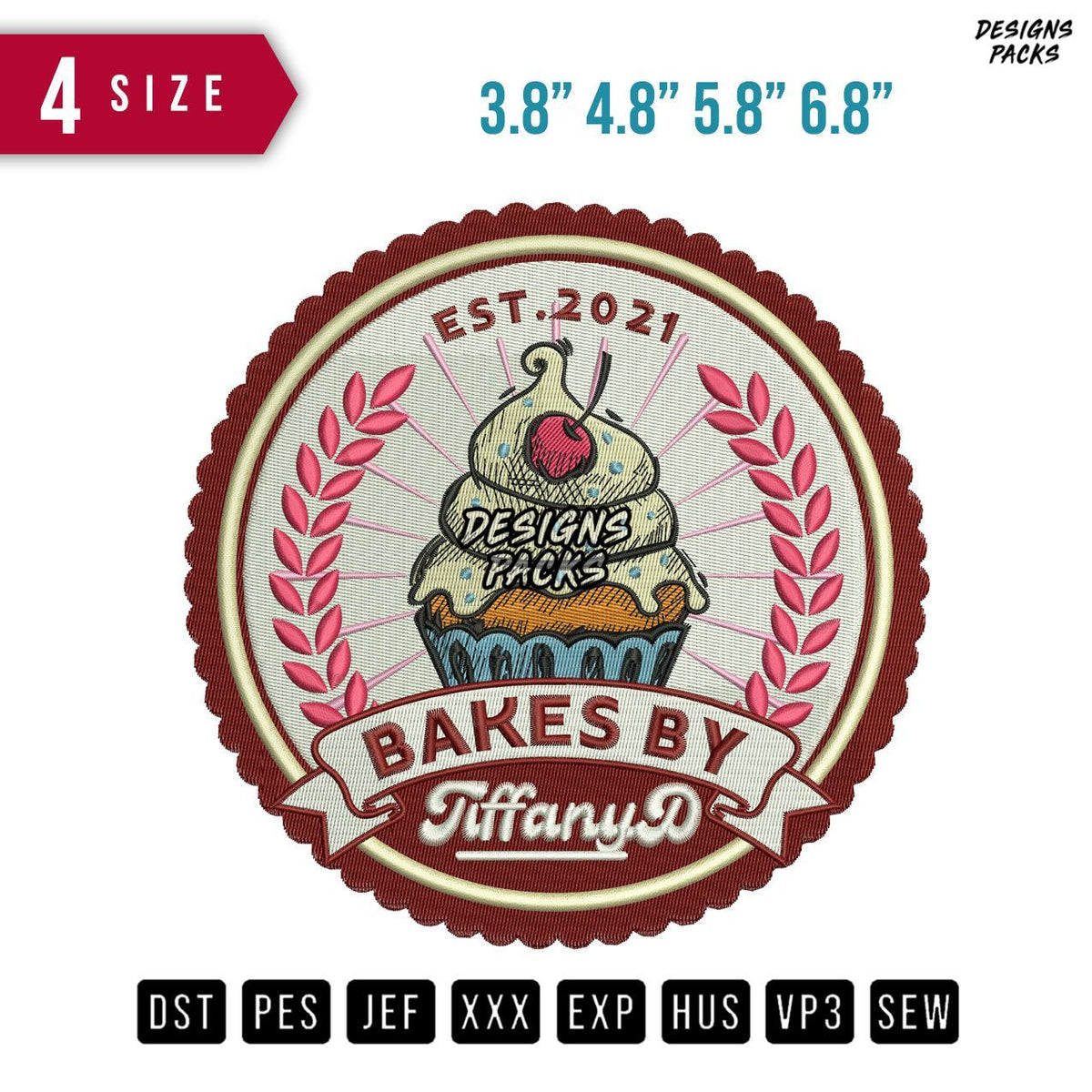 Bakes By Embroidery Design