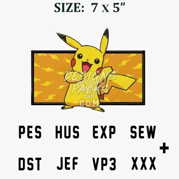 Ball Pika Anime Embroidery Design designspacks