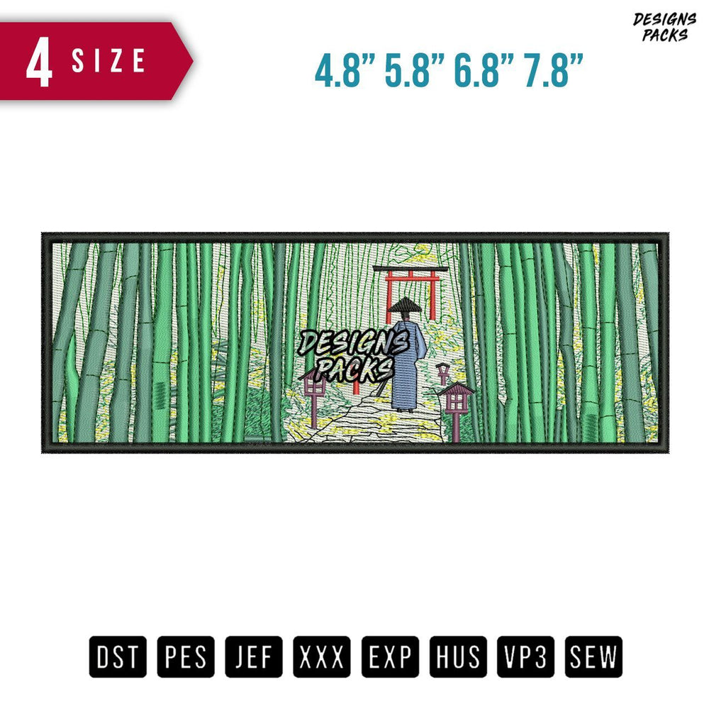 Bamboo Lanscape Embroidery Design