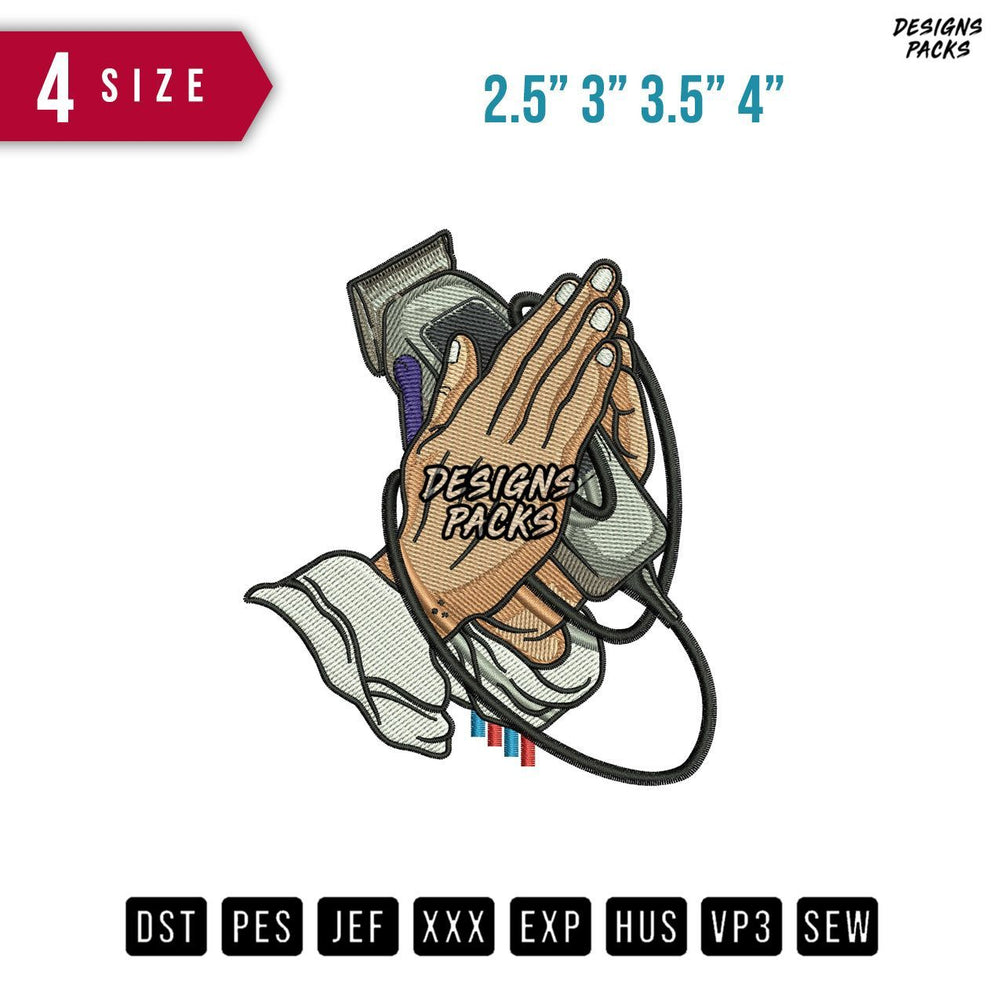 Barbershop Embroidery Design