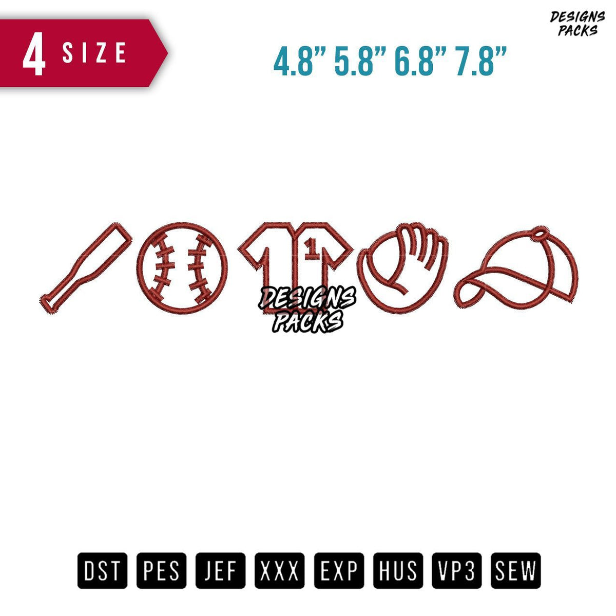 Baseball Embroidery Design